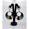 Image 1 : Zuni Inlaid Sterling Silver Earrings