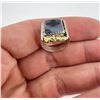 Image 5 : Navajo Sterling Silver Agate Gold Nugget Ring