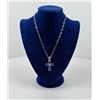 Image 1 : Sterling Silver Lapis Cross Necklace