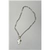 Image 2 : Sterling Silver Lapis Cross Necklace