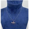 Image 1 : Zuni Sterling Silver Inlaid Roadrunner Necklace
