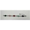 Image 2 : Sterling Silver Jade Carnelian Quartz Bracelet