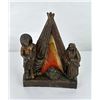 Image 2 : Antique Figural Table Lamp Native Couple & Teepee