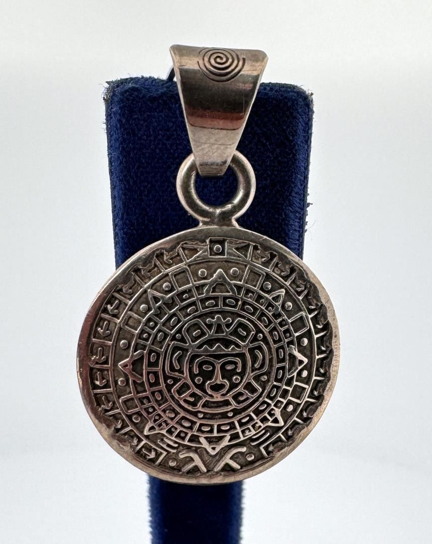 Sterling Silver Aztec Calendar Necklace Pendant sterling-silver-aztec-calendar-necklace-pendant