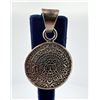 Image 1 : Sterling Silver Aztec Calendar Necklace Pendant