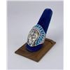 Image 1 : Sterling Silver Inlaid Turquoise Indian Chief Ring