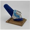 Image 2 : Sterling Silver Inlaid Turquoise Indian Chief Ring