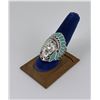 Image 1 : Sterling Silver Inlaid Turquoise Indian Chief Ring
