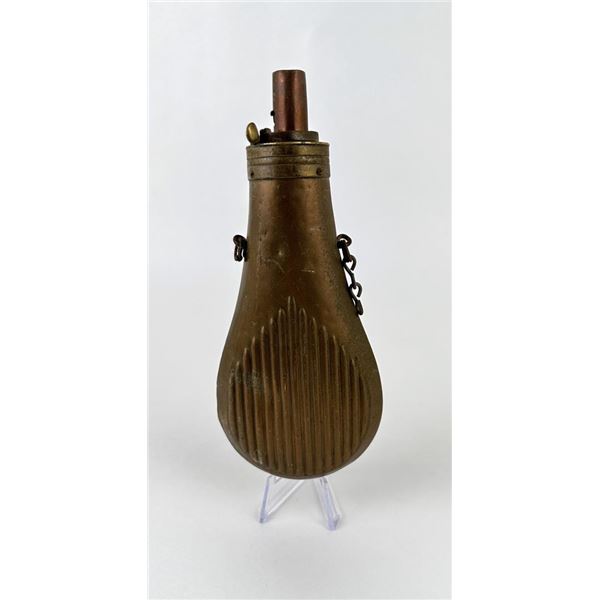 Antique Civil War Era Brass Powder Flask