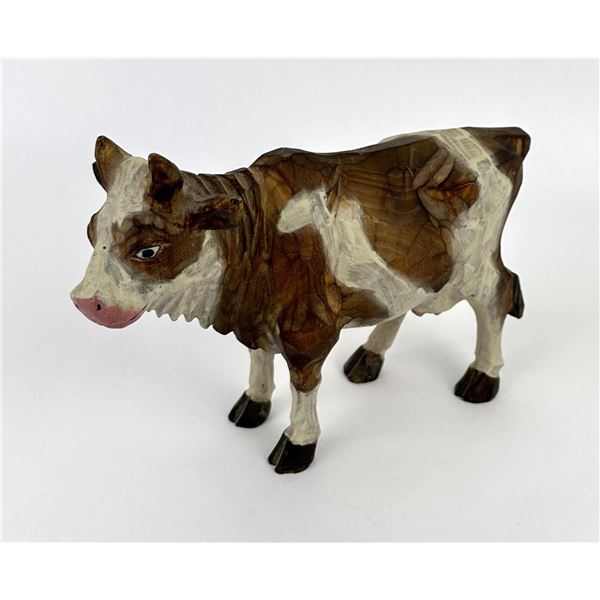 Anri Carved Italian Wood Cow