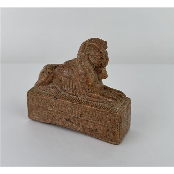 Rose Granite Egyptian Sphinx Carving