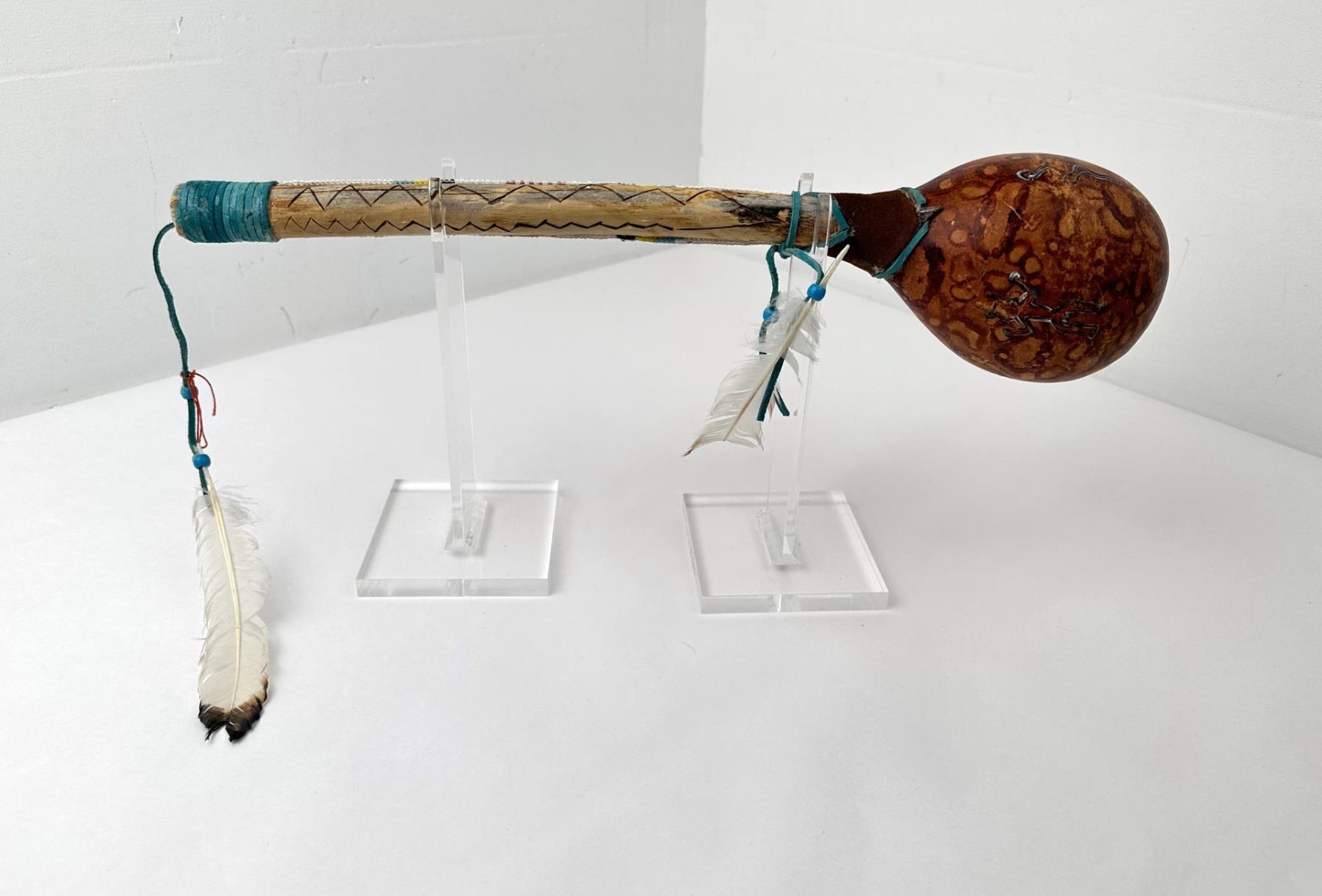 Pueblo Native American Indian Gourd Rattle