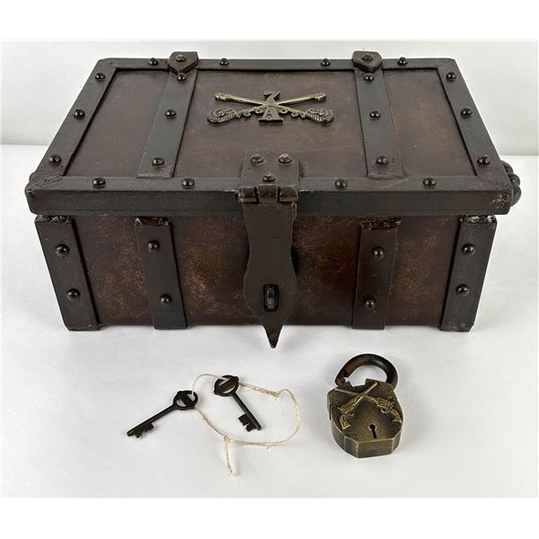 7th Cavalry Iron Strong Box With Lock & Key