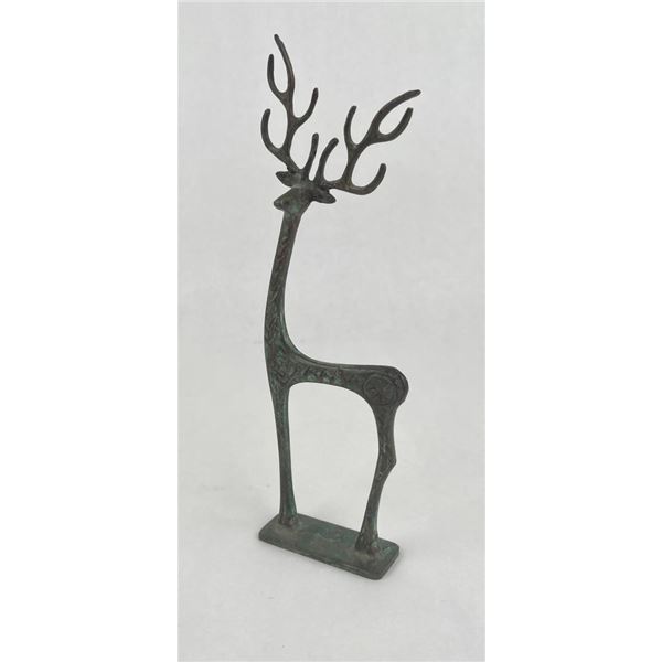 Mid Century Bronze Deer Sculpture