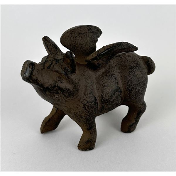 Cast Iron Flying Pig Figurine