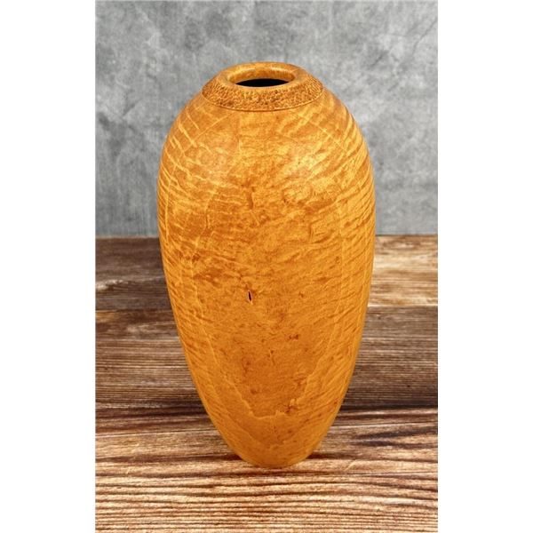 Michael Lee Hawaii Carved Box Elder Wood Vase