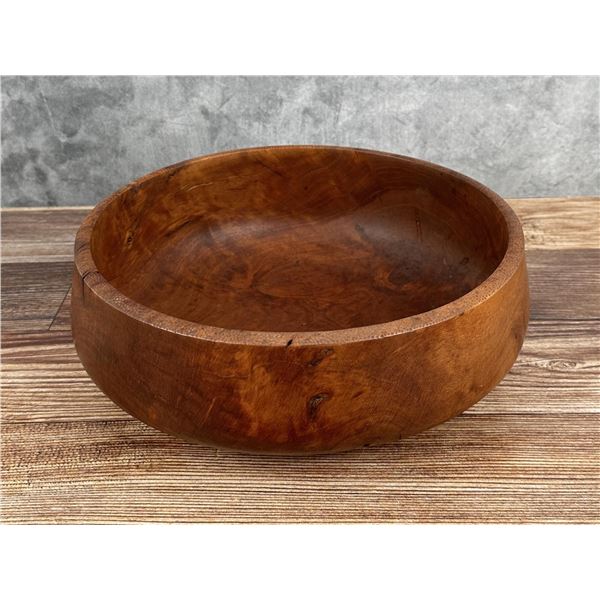 Michael Lee Hawaii Carved Dragoneye Wood Bowl