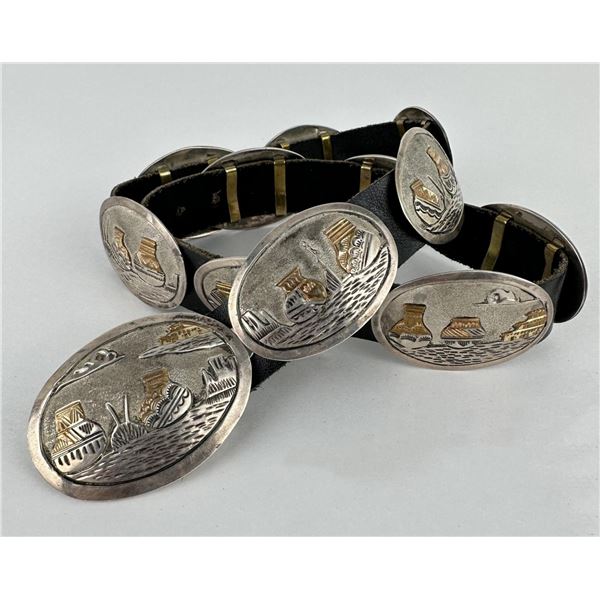 Navajo Sterling Silver Concho Belt