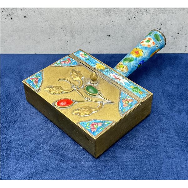 Antique Chinese Cloisonne Brass Silent Butler