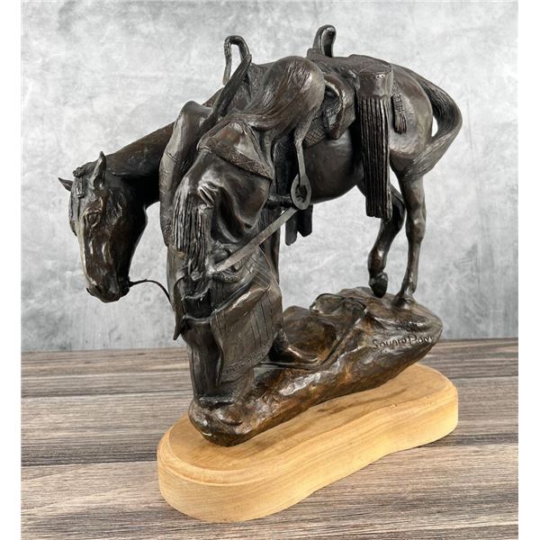 Jack JP Kelley Montana Squaw Pony Indian Bronze