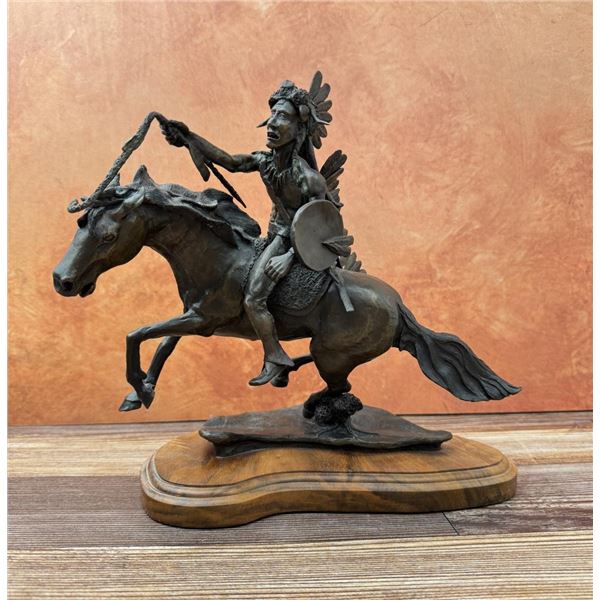 Ron Herron Blackfoot Indian Warrior Bronze