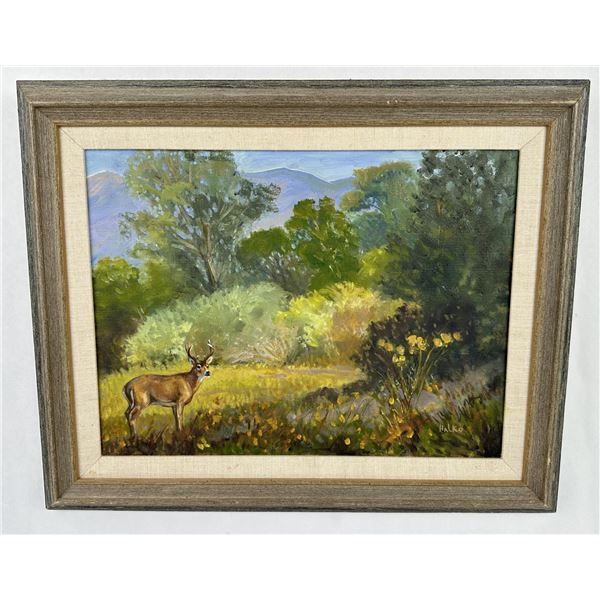 Joe Halko Montana Deer Oil on Canvas Painting