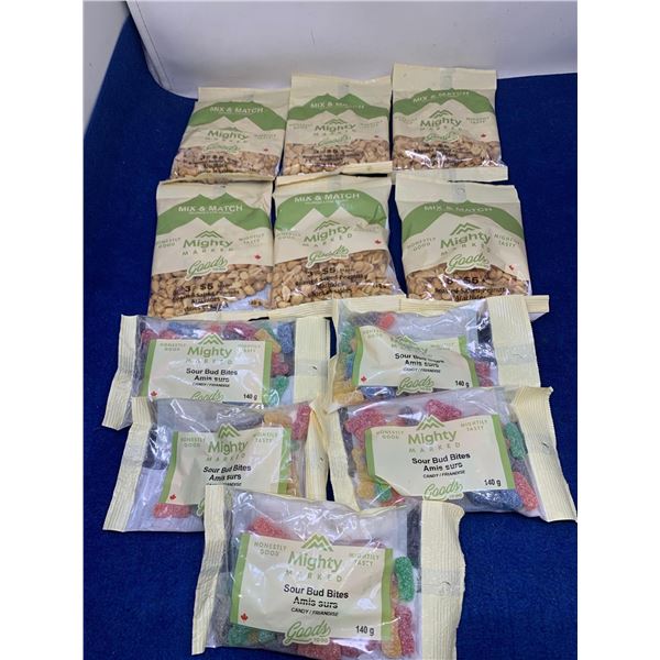 Lot of Sour Bud Bites (5 x 140g) and Roasted Salted Peanuts (6 x 140g)