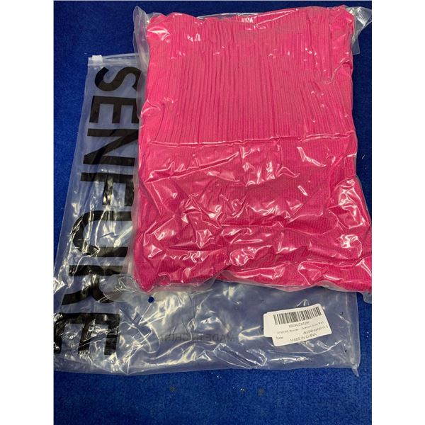 Senfure Women Dresses-Red Turtleneck Dress (L)