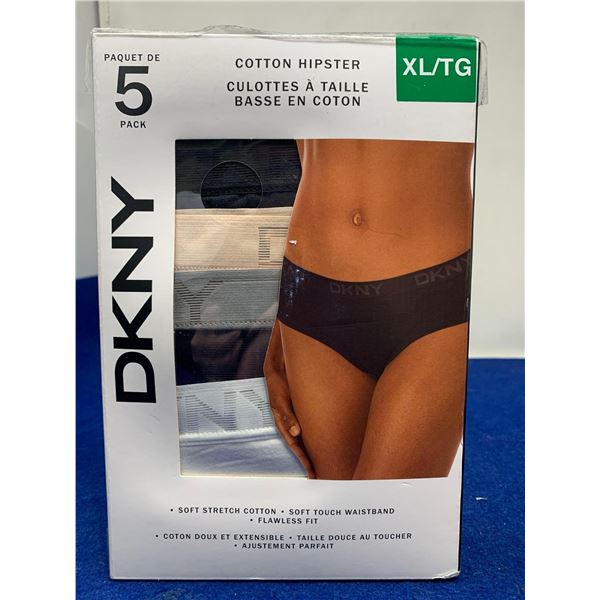 DKNY 5pk Cotton Hipster Panties (XL)