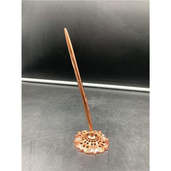 HollowRound Valentines Pen and Stand-Rose Gold