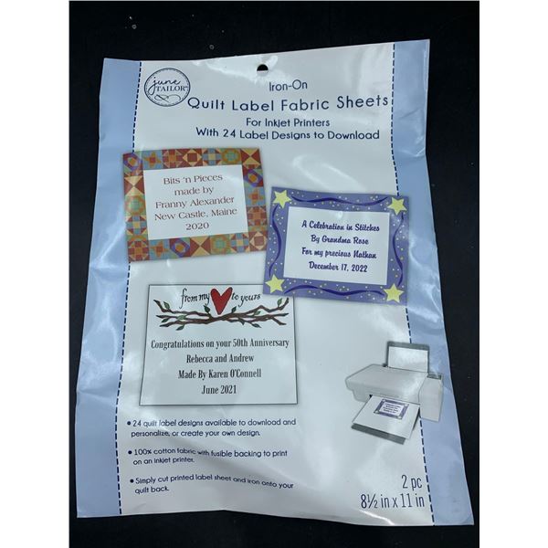 Quilt Label Fabric Sheets for Inkjet Printers