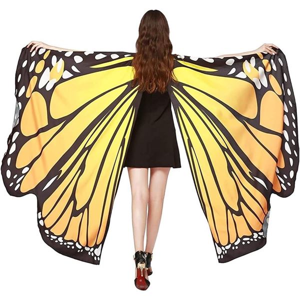 Adult Butterfly Wings Fairy Cape Halloween Costume with antenna headband