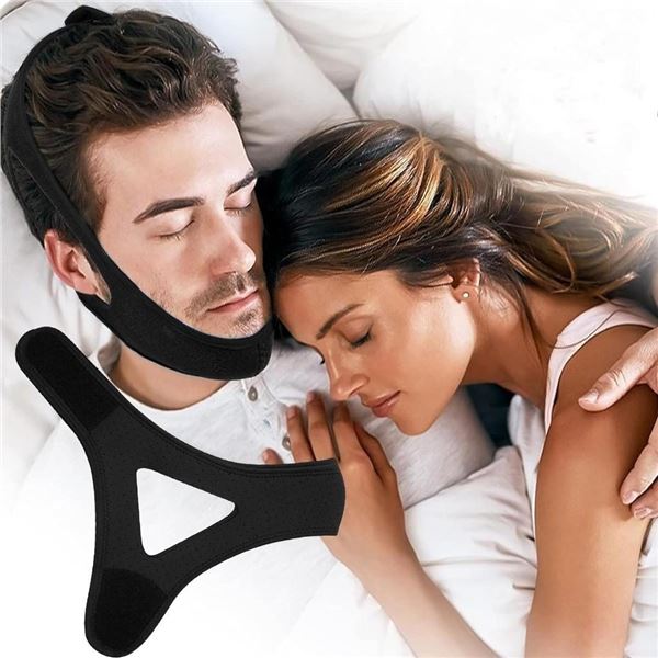 Chin Straps for Sleep Apnea, Chin Strap Comfortable Universal Anti Snoring Devices Adjustable Effect