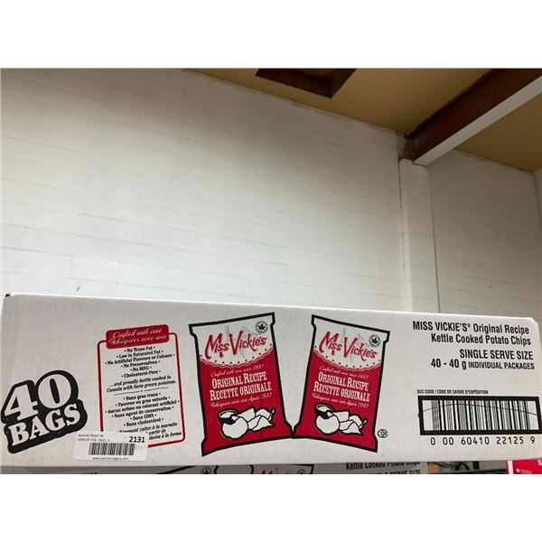 Miss Vickie's Original Recipe Kettle Cooked Potato Chips 40 x 40g