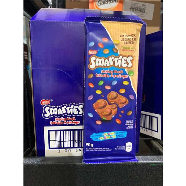 Nestle Smarties Sharing Block Milk Chocolate Bar with Mini Smarties 14 x 90g