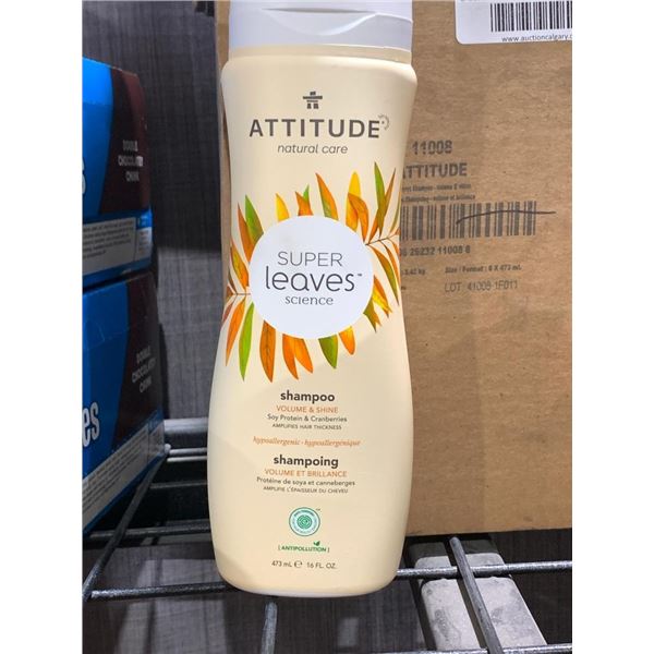 Attitude Super Leaves Science Shampoo Soy Protein & Cranberry 6x473ml