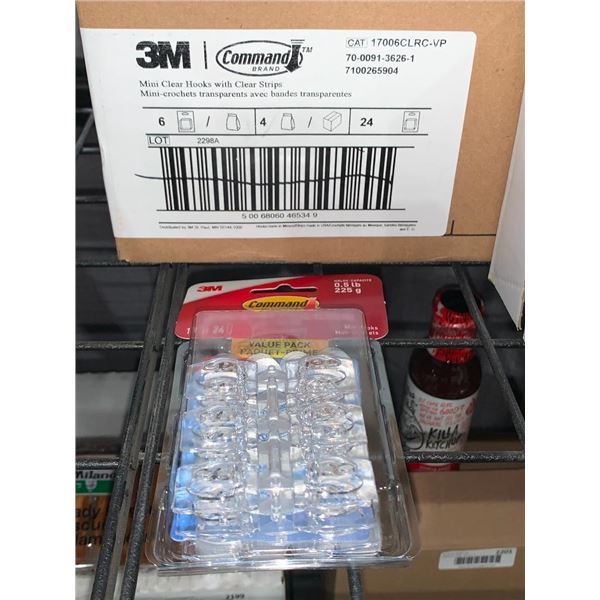 3M Command Mini-Clear Hooks with Clear Strips 24-18 Packs