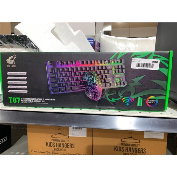 Ziyou Lang T87 rechargable wireless gaming mouse and keyboard set