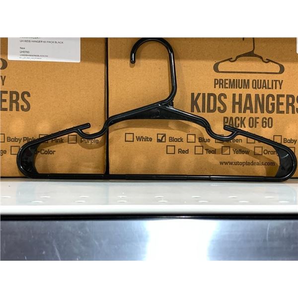 Premium Quality Kids Hangers Pack of 60 - Black