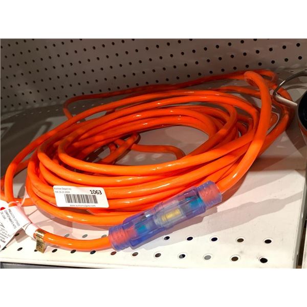 15A Safety Orange 25ft Extension Cord
