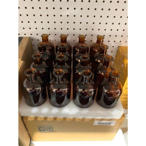 Lot of 16 small glass bottles
