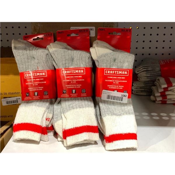 Craftsman wool work socks mens size 10-13, 3 packs