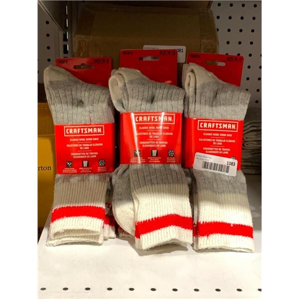 Craftsman wool work socks mens size 10-13, 3 packs