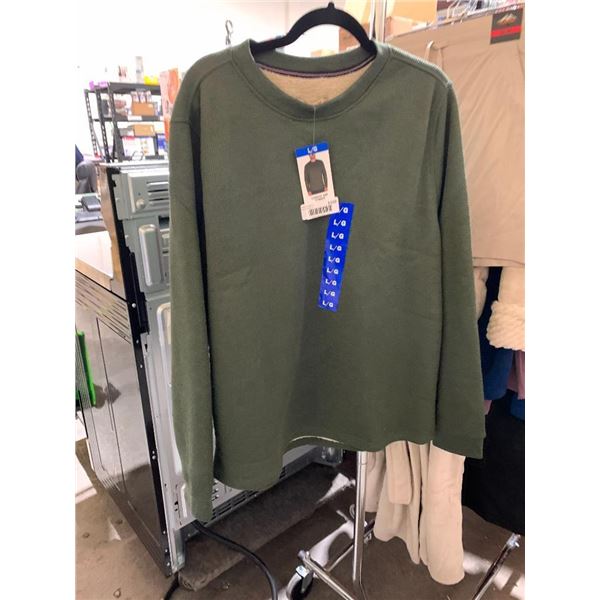 B.C Clothing Men's Heritage Fleece Lined Long Sleeve Shirt  Size Men's Large