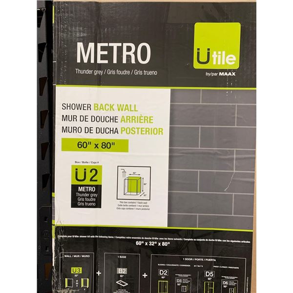 Metro thunder grey shower back wall 60"x32"x80"