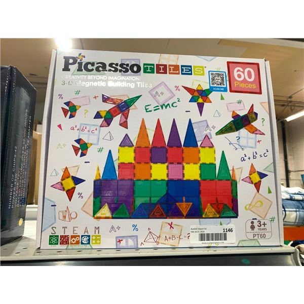 Picasso Tiles 3-D Magnetic Building Tiles 60pcs