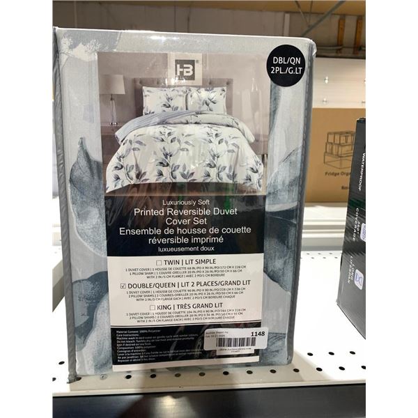 Printed Reversible Duvet Cover Set Double Size
