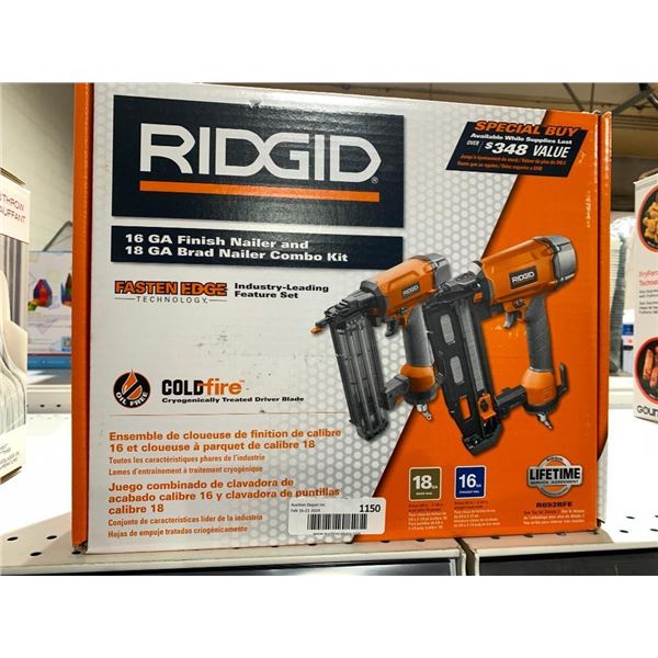 Ridgid 16GA Finish Nailer 18GA Brad Nailer Combo Kit