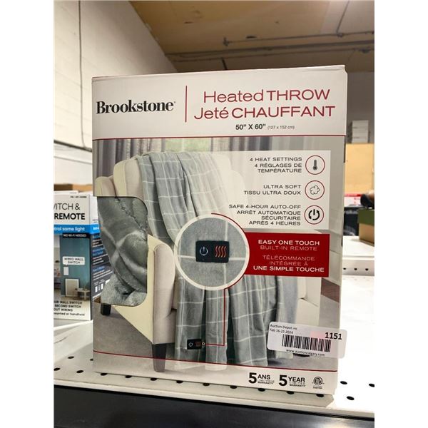 Brookstone Heated Throw 50"x60"