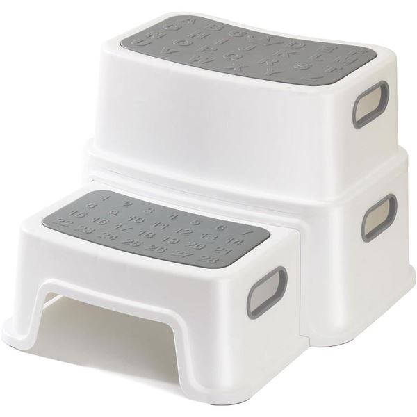 Metaheim Double Up Step Stool for Kids, Sturdy Toddler Two Step Stool for Bathroom, Kitchen and Toil